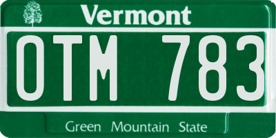 VT license plate OTM783