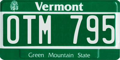 VT license plate OTM795