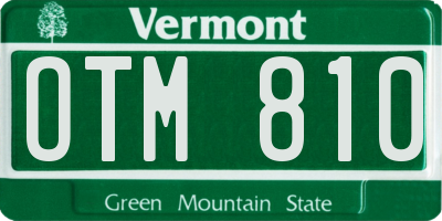 VT license plate OTM810