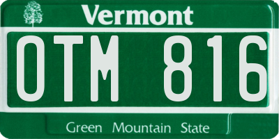 VT license plate OTM816