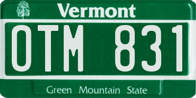 VT license plate OTM831