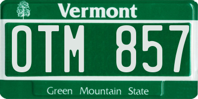 VT license plate OTM857