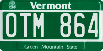 VT license plate OTM864