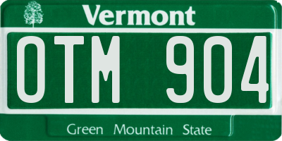 VT license plate OTM904