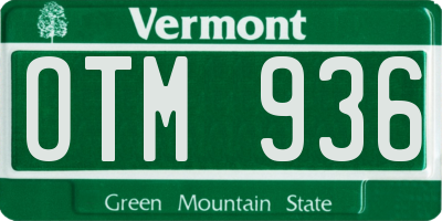 VT license plate OTM936