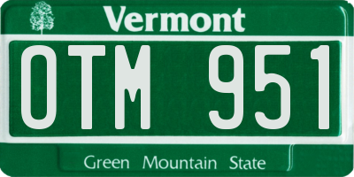 VT license plate OTM951