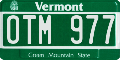 VT license plate OTM977