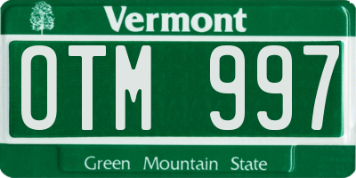 VT license plate OTM997