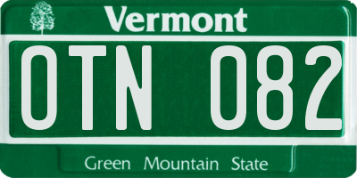 VT license plate OTN082