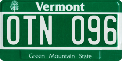 VT license plate OTN096