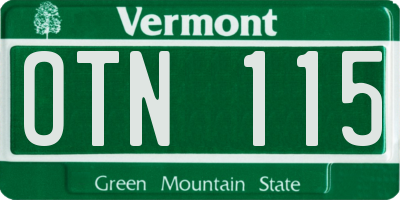 VT license plate OTN115