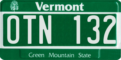 VT license plate OTN132