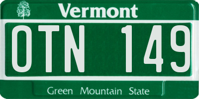 VT license plate OTN149