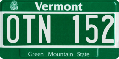 VT license plate OTN152