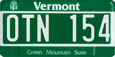 VT license plate OTN154