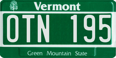 VT license plate OTN195
