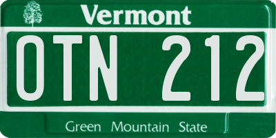 VT license plate OTN212