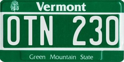 VT license plate OTN230