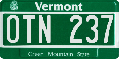 VT license plate OTN237