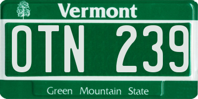 VT license plate OTN239