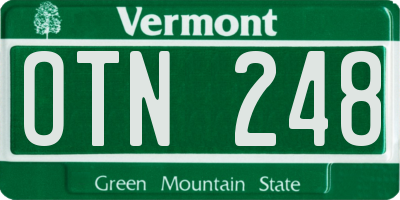 VT license plate OTN248