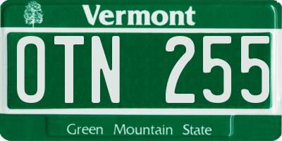 VT license plate OTN255