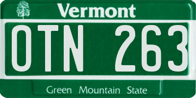 VT license plate OTN263