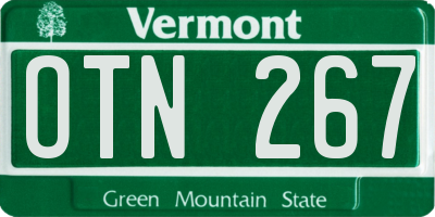 VT license plate OTN267