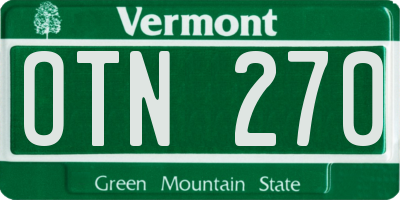 VT license plate OTN270