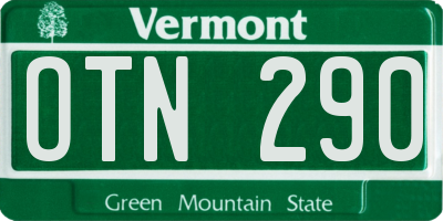 VT license plate OTN290