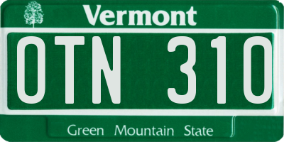 VT license plate OTN310