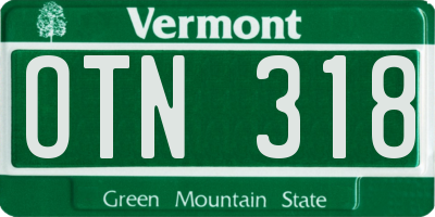 VT license plate OTN318