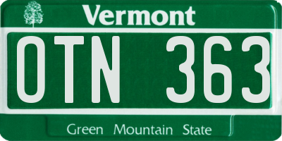 VT license plate OTN363