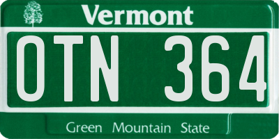 VT license plate OTN364