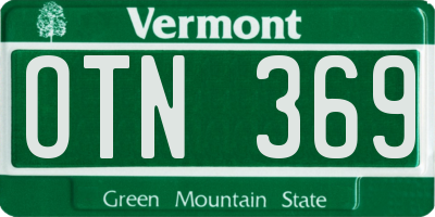 VT license plate OTN369