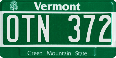 VT license plate OTN372