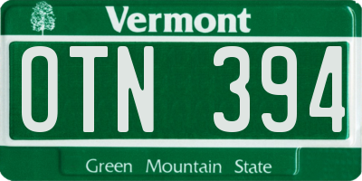 VT license plate OTN394