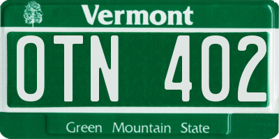 VT license plate OTN402