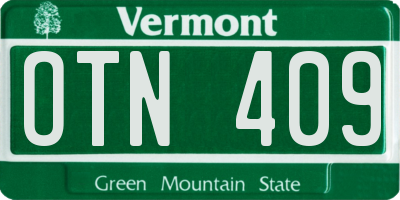 VT license plate OTN409