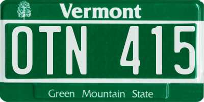 VT license plate OTN415