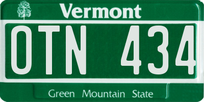 VT license plate OTN434