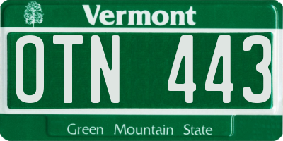 VT license plate OTN443