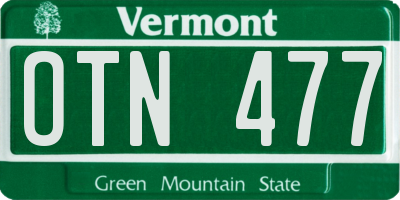 VT license plate OTN477