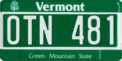 VT license plate OTN481