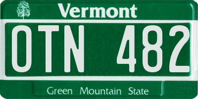 VT license plate OTN482