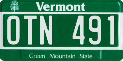 VT license plate OTN491