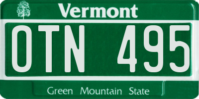 VT license plate OTN495