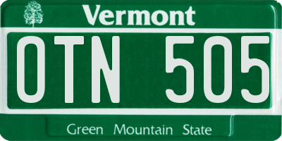 VT license plate OTN505