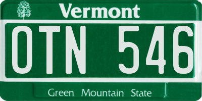 VT license plate OTN546