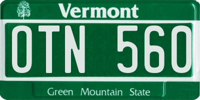 VT license plate OTN560